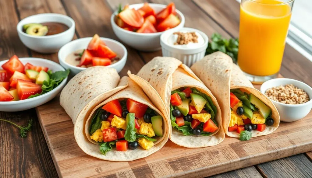 balanced breakfast ideas A variety of balanced breakfast options including oatmeal with fruit, avocado toast with eggs, and a smoothie bowl with nuts and seeds.